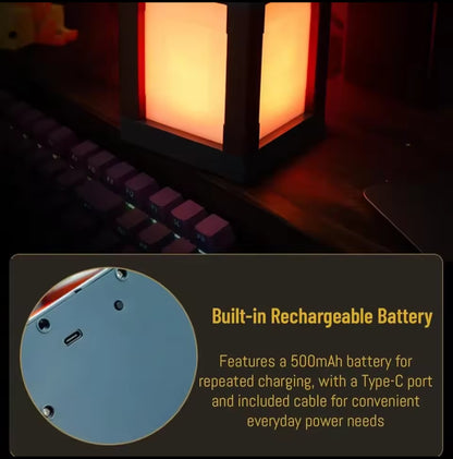 Minecraft Soul Lantern Pixel Wall Lamp Remote Control Color-Changing LED Ambient Light Game Peripheral Creative Decor Light