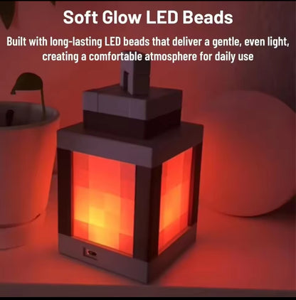 Minecraft Soul Lantern Pixel Wall Lamp Remote Control Color-Changing LED Ambient Light Game Peripheral Creative Decor Light