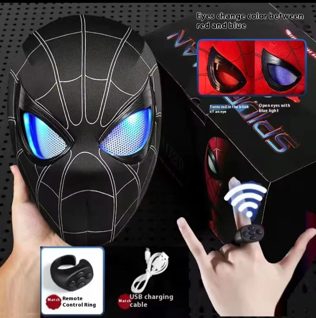 Spider-Man headgear electric blinking luminous mask Miles Halloween cos boy headgear gift toy