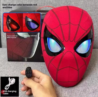 Spider-Man headgear electric blinking luminous mask Miles Halloween cos boy headgear gift toy